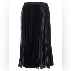 Classic Black Pleated Maxi Skirt with Elastic Waistband